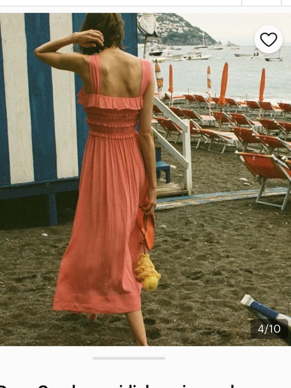 DÔEN Carolynn Dress Coral Rose NWT Medium Romantic Ruffle Midi Dress - Picture 3 of 16